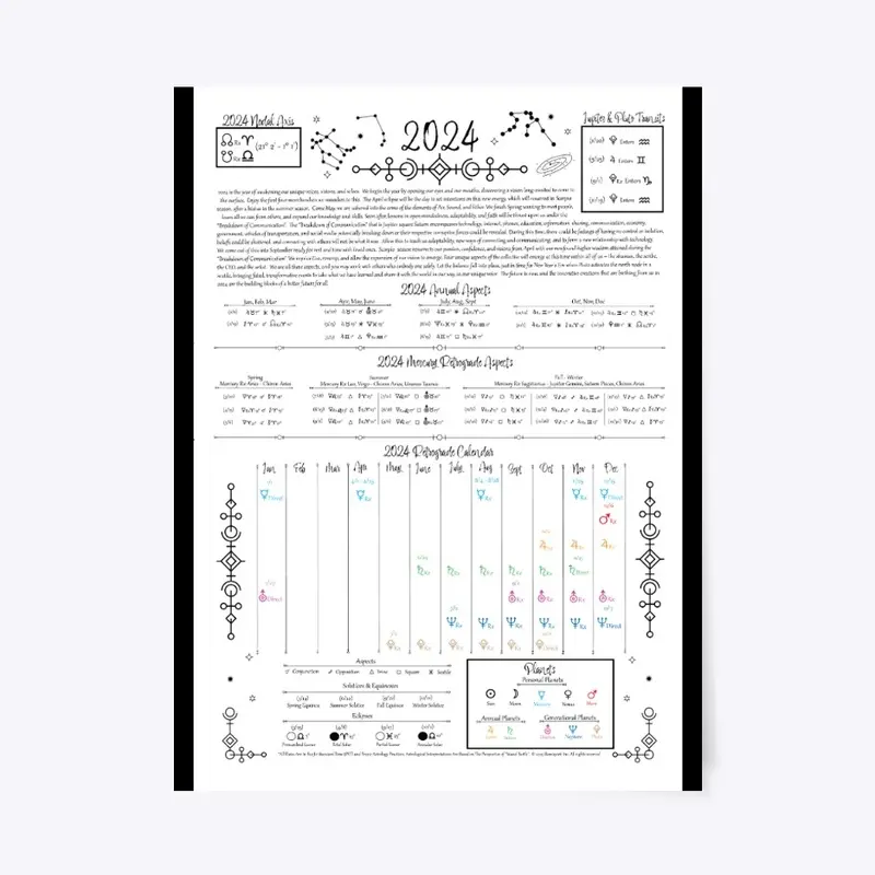 2024 Astrology Calendar Poster (18 X 24)